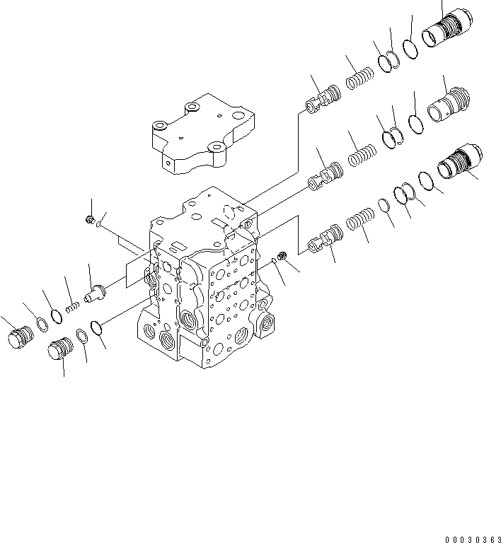 Схема запчастей Komatsu D85EX-15R - УПРАВЛЯЮЩ. КЛАПАН (3-Х СЕКЦИОНН.) (/7)(№-) ОСНОВН. КОМПОНЕНТЫ И РЕМКОМПЛЕКТЫ