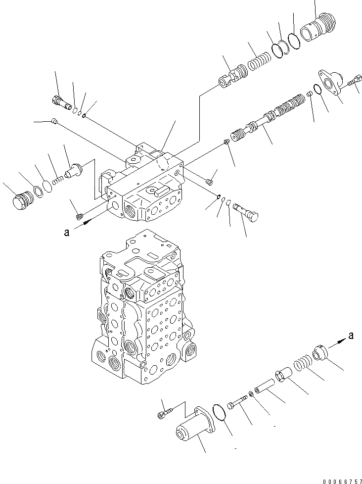 Схема запчастей Komatsu D85EX-15R - УПРАВЛЯЮЩ. КЛАПАН (5-СЕКЦИОНН.) (7/9)(№-) ОСНОВН. КОМПОНЕНТЫ И РЕМКОМПЛЕКТЫ