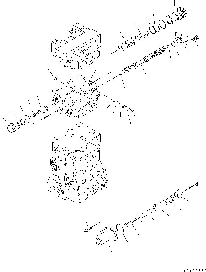 Схема запчастей Komatsu D85EX-15R - УПРАВЛЯЮЩ. КЛАПАН (5-СЕКЦИОНН.) (8/9)(№-) ОСНОВН. КОМПОНЕНТЫ И РЕМКОМПЛЕКТЫ