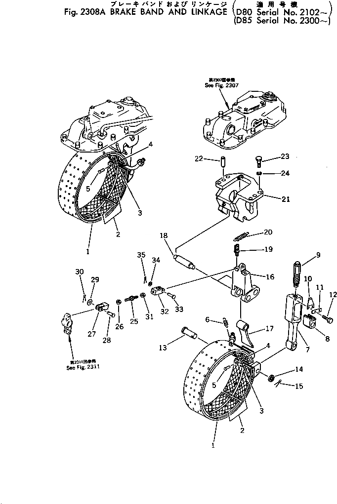 Схема запчастей Komatsu D85P-18 - ТОРМОЗНАЯ ЛЕНТА И МЕХАНИЗМ(№-) СИСТЕМАУПРАВЛЕНИЯ ПОВОРОТОМ И КОНЕЧНАЯ ПЕРЕДАЧА