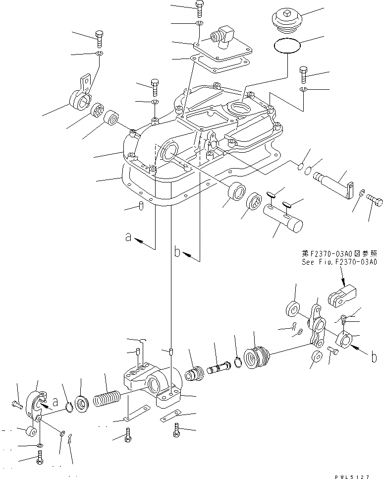 Схема запчастей Komatsu D85P-21 - РУЛЕВ. УПРАВЛЕНИЕ КОРПУС КРЫШКАAND УСИЛИТЕЛЬ ТОРМОЗА (ЛЕВ.) ГТР CONVERTOR¤ ТРАНСМИССИЯ¤ РУЛЕВ. УПРАВЛЕНИЕ И КОНЕЧНАЯ ПЕРЕДАЧА