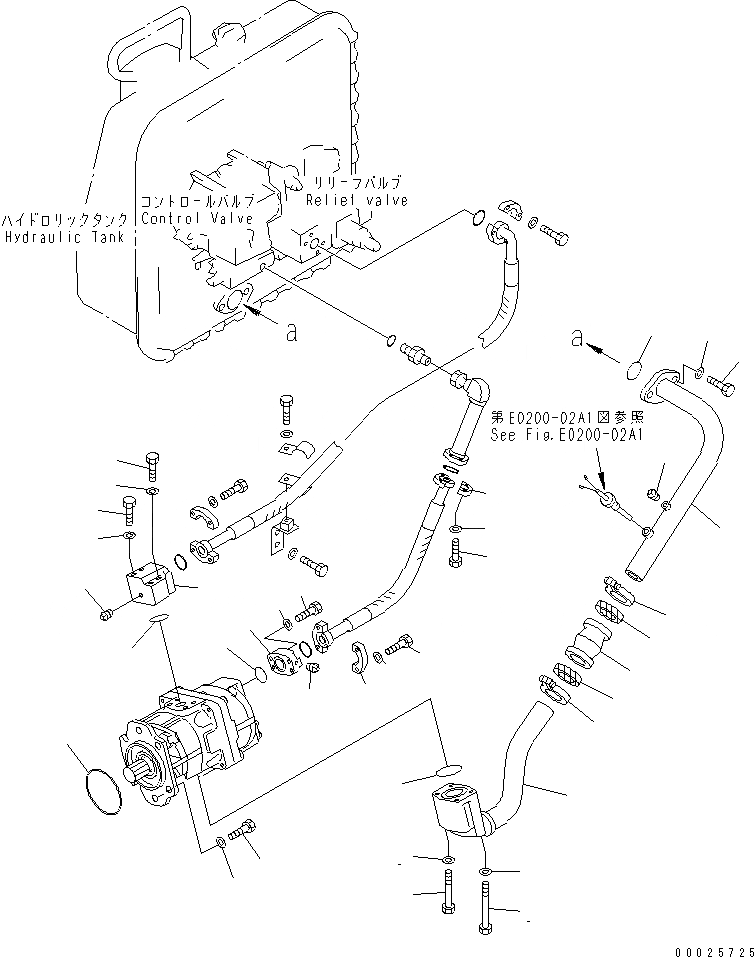 Схема запчастей Komatsu D85P-21 - ГИДРОЛИНИЯ (ИЗ БАКА В НАСОС) ГИДРАВЛИКА