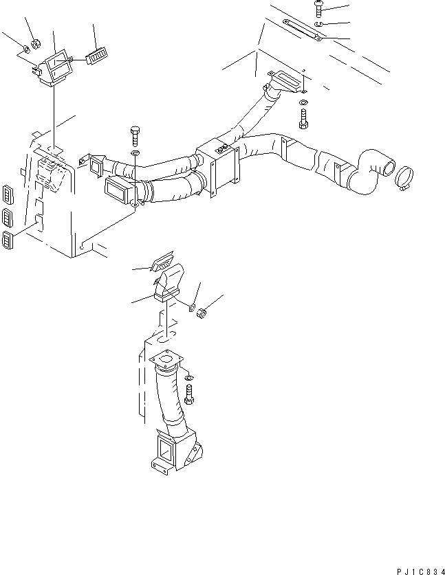 Схема запчастей Komatsu D85P-21 - ОБОГРЕВАТЕЛЬ. ФОРСУНКА КАБИНА ОПЕРАТОРА И СИСТЕМА УПРАВЛЕНИЯ