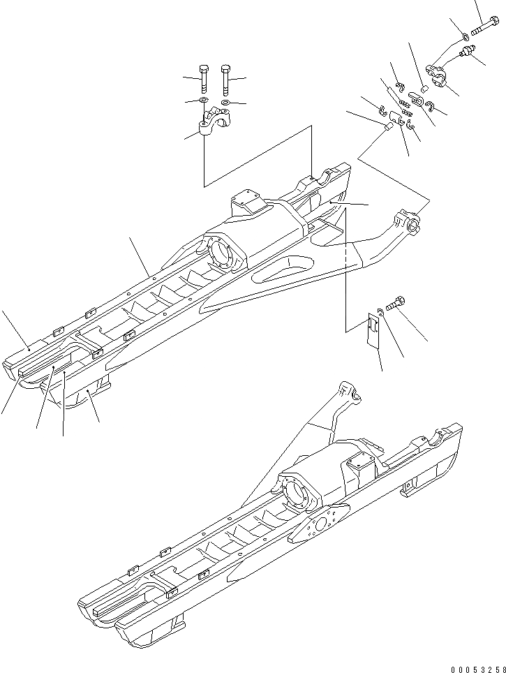 Схема запчастей Komatsu D85P-21 - ГУСЕНИЦЫ FLRAME (ПРАВ.) ГУСЕНИЦЫ