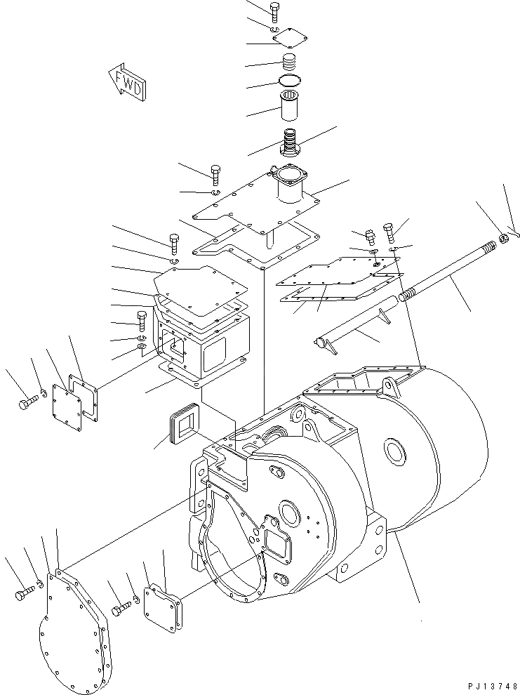 Схема запчастей Komatsu D85P-21 - КОРПУС ТЯГОВОЙ ЛЕБЕДКИ (/) РАБОЧЕЕ ОБОРУДОВАНИЕ