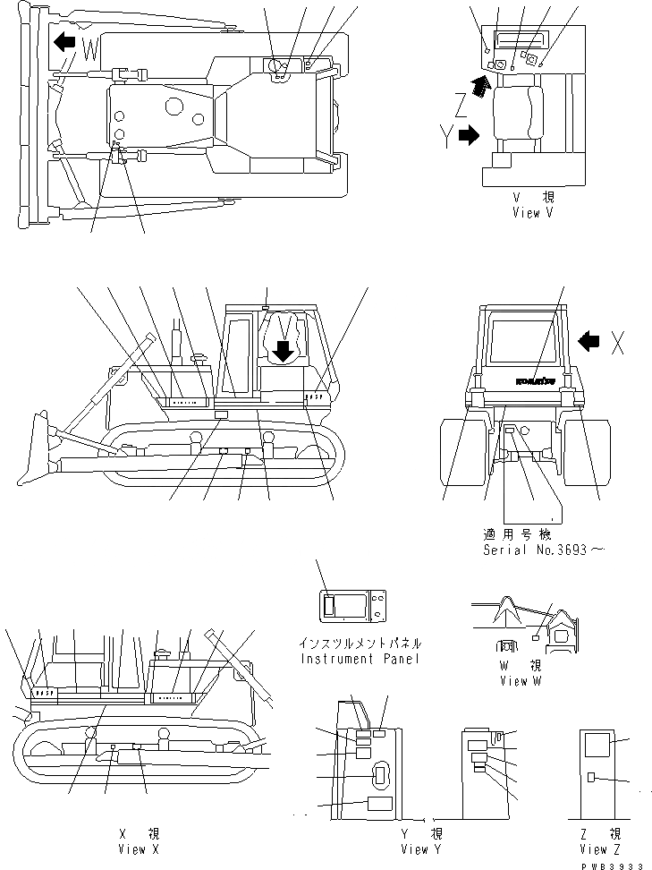 Схема запчастей Komatsu D85P-21 - МАРКИРОВКА (ФРАНЦИЯ)(№89-8) МАРКИРОВКА