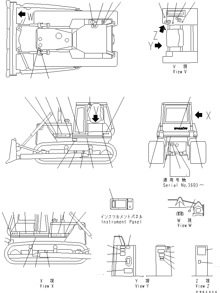 Схема запчастей Komatsu D85P-21 - МАРКИРОВКА (ИРАН)(№89-8) МАРКИРОВКА