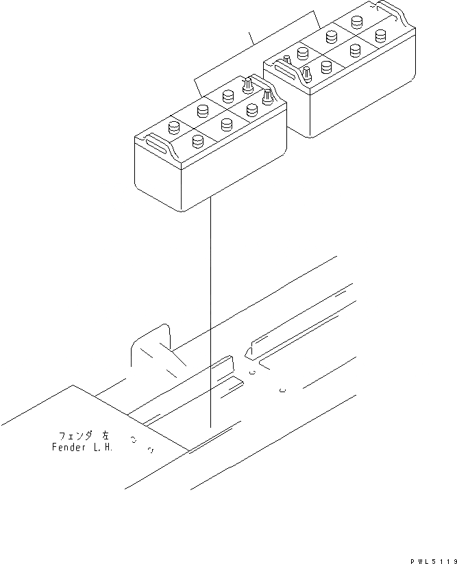Схема запчастей Komatsu D85P-21-E - АККУМУЛЯТОР (МАЛ. ТИП) ЭЛЕКТРИКА