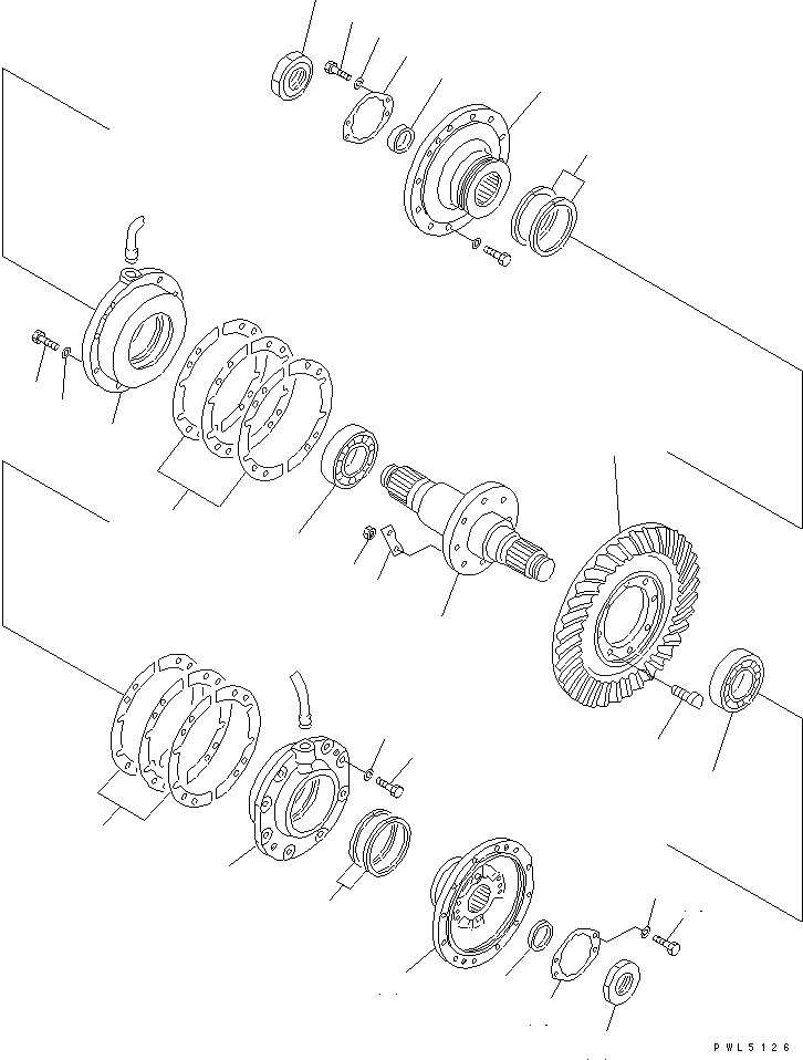 Схема запчастей Komatsu D85P-21-E - КОНИЧЕСКАЯ ПЕРЕДАЧА С ВАЛОМ ГТР CONVERTOR¤ ТРАНСМИССИЯ¤ РУЛЕВ. УПРАВЛЕНИЕ И КОНЕЧНАЯ ПЕРЕДАЧА