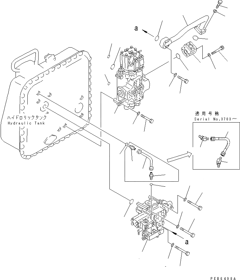Схема запчастей Komatsu D85P-21-E - РАБОЧЕЕ ОБОРУДОВАНИЕ КЛАПАН КРЕПЛЕНИЕ (С СКРЕППЕР) ГИДРАВЛИКА
