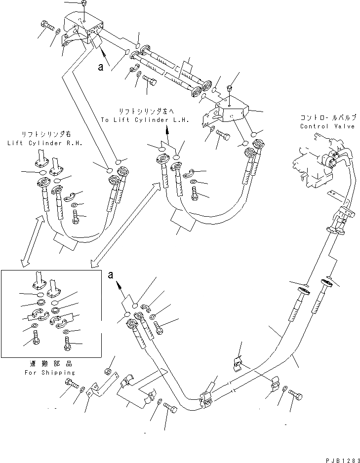 Схема запчастей Komatsu D85P-21-E - ГИДРОЛИНИЯ (БАК - ГИДРОЦИЛИНДР ПОДЪЕМА) ГИДРАВЛИКА