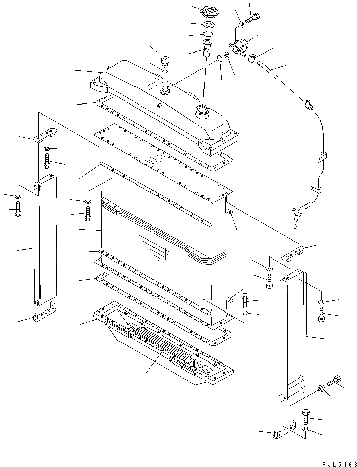 Схема запчастей Komatsu D85P-21-E - ЗАЩИТА РАДИАТОРА (РАДИАТОР) ЧАСТИ КОРПУСА