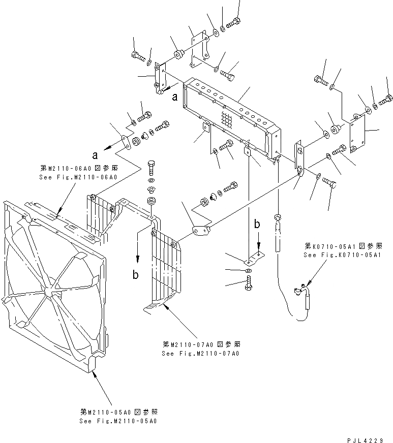Схема запчастей Komatsu D85P-21-E - КОНДЕНСАТОР КОМПОНЕНТЫ ЧАСТИ КОРПУСА