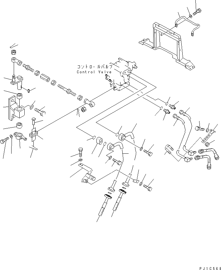 Схема запчастей Komatsu D85P-21-E - ГИДРОЛИНИЯ (КЛАПАН - ЦИЛИНДР) ЧАСТИ КОРПУСА