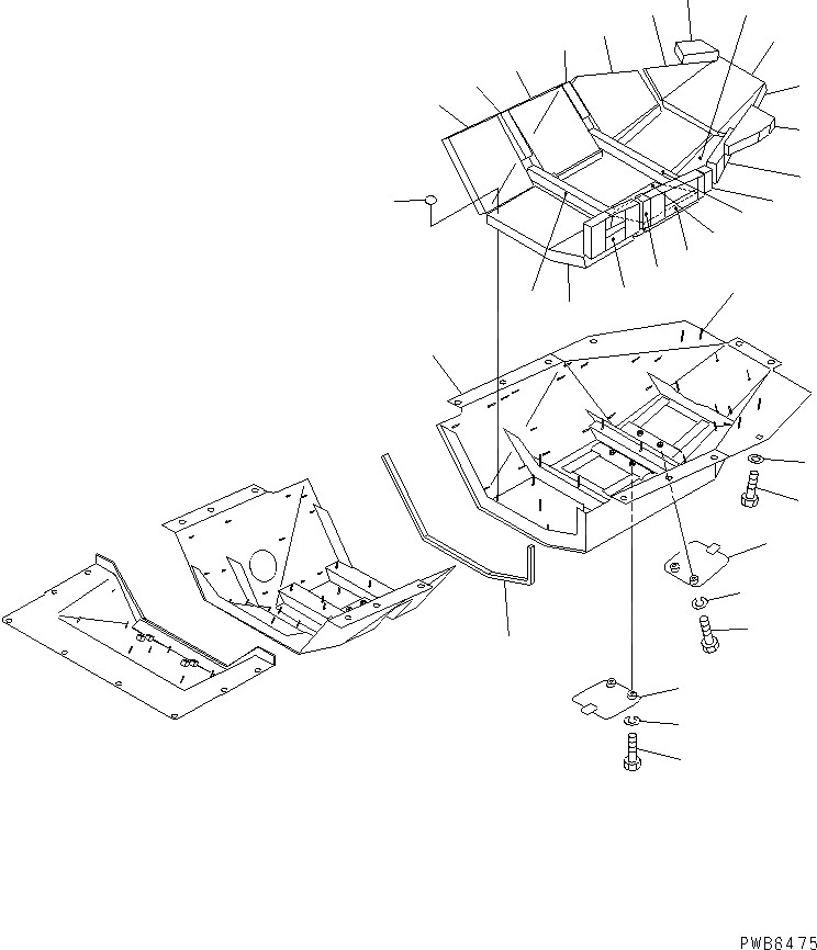 Схема запчастей Komatsu D85P-21-E - НИЖН. ЗАЩИТА (DYNAMIC ШУМОПОДАВЛ. СПЕЦ-ЯДЛЯ ЯПОН.)(№779-) ЧАСТИ КОРПУСА