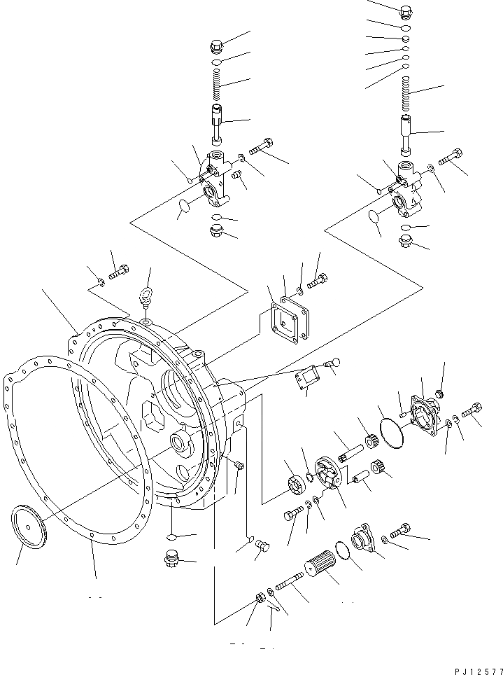 Схема запчастей Komatsu D85P-21 - ГИДРОТРАНСФОРМАТОР (/)(№-) ГТР CONVERTOR¤ ТРАНСМИССИЯ¤ РУЛЕВ. УПРАВЛЕНИЕ И КОНЕЧНАЯ ПЕРЕДАЧА