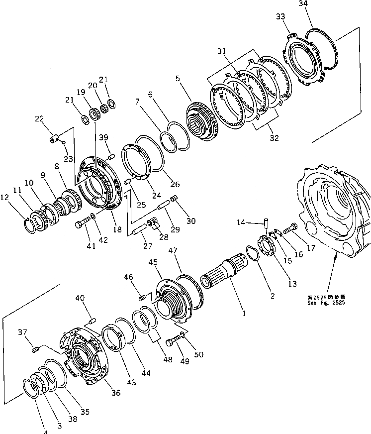 Схема запчастей Komatsu D85P-21 - ТРАНСМИССИЯ¤ ПРИВОД И ВАЛ (/)¤ (/)(№-) ГТР CONVERTOR¤ ТРАНСМИССИЯ¤ РУЛЕВ. УПРАВЛЕНИЕ И КОНЕЧНАЯ ПЕРЕДАЧА