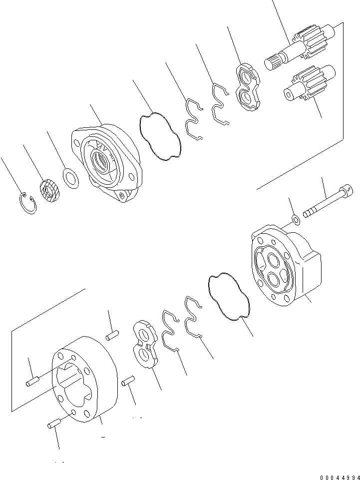 Схема запчастей Komatsu D85P-21 - НАСОС ТРАНСМИССИИ(№-) СИСТЕМА УПРАВЛЕНИЯ