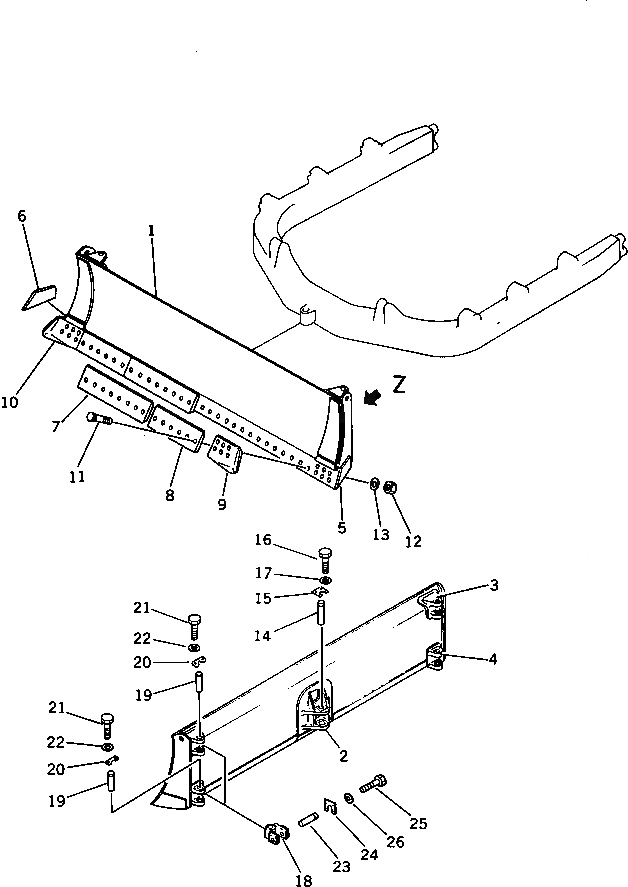 Схема запчастей Komatsu D85P-21 - ОТВАЛ С ИЗМ. УГЛОМ ПОВОРОТА(№-) РАБОЧЕЕ ОБОРУДОВАНИЕ