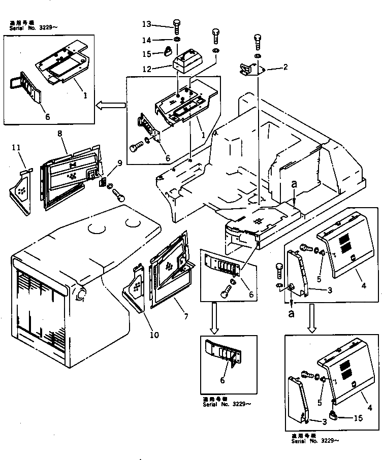 Схема запчастей Komatsu D85P-21 - ПОЛ КАБИНЫ (СПЕЦ-Я TBG)(№-) МАРКИРОВКА¤ ИНСТРУМЕНТ И РЕМКОМПЛЕКТЫ