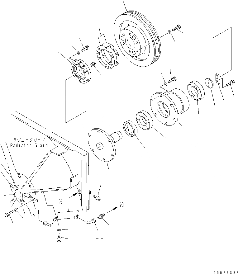 Схема запчастей Komatsu D85P-21A - ВЕНТИЛЯТОР РАДИАТОРА ШКИВ(№-) КОМПОНЕНТЫ ДВИГАТЕЛЯ И ЭЛЕКТРИКА
