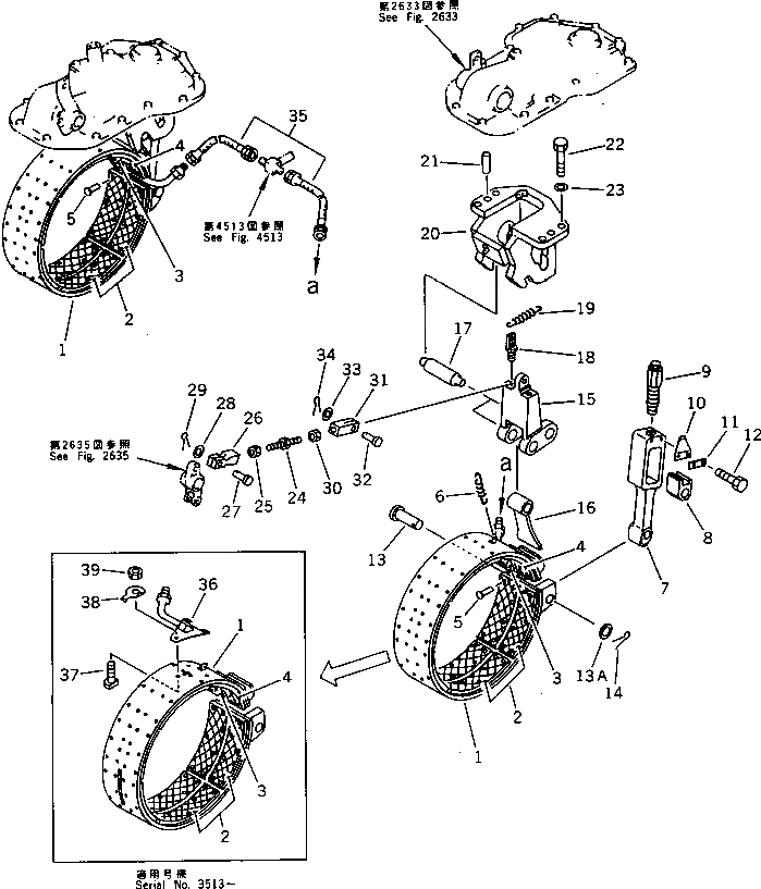 Схема запчастей Komatsu D85P-21A - ТОРМОЗНАЯ ЛЕНТА И МЕХАНИЗМ(№-) ГТР CONVERTOR¤ ТРАНСМИССИЯ¤ РУЛЕВ. УПРАВЛЕНИЕ И КОНЕЧНАЯ ПЕРЕДАЧА