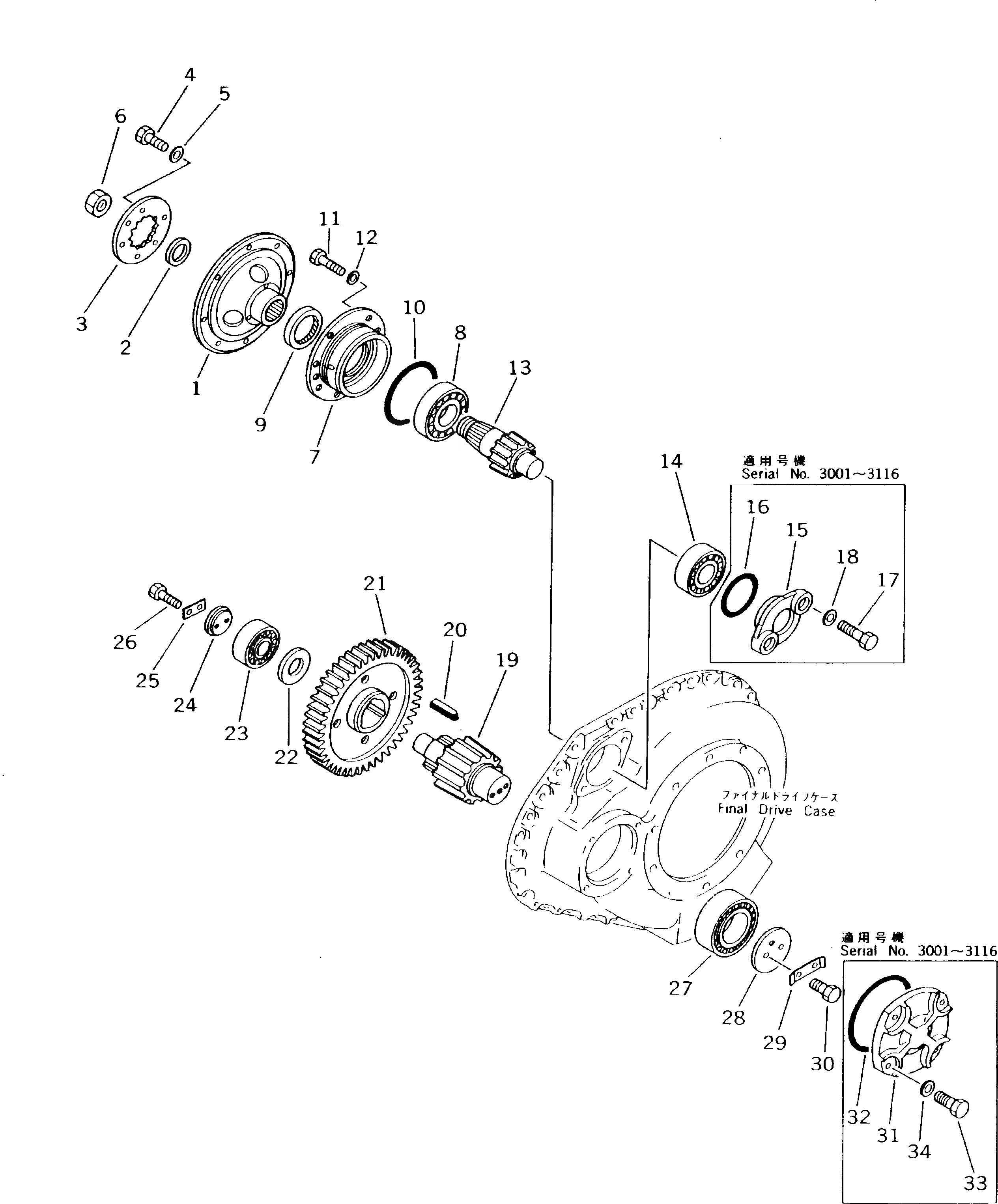 Схема запчастей Komatsu D85P-21A - КОРПУС КОНЕЧН. ПЕРЕДАЧИ И ПРИВОД (/)(№-) ГТР CONVERTOR¤ ТРАНСМИССИЯ¤ РУЛЕВ. УПРАВЛЕНИЕ И КОНЕЧНАЯ ПЕРЕДАЧА