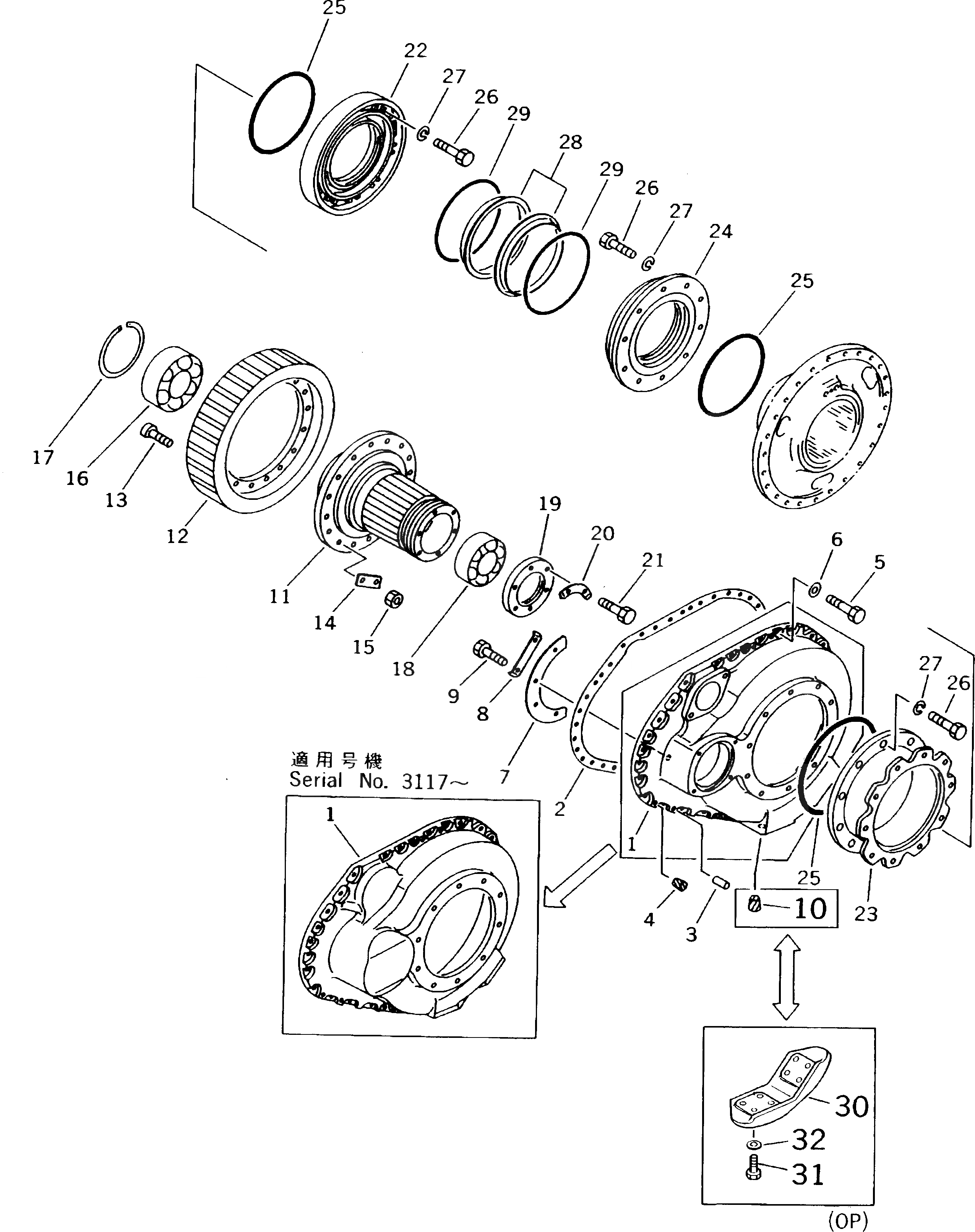 Схема запчастей Komatsu D85P-21A - КОРПУС КОНЕЧН. ПЕРЕДАЧИ И ПРИВОД (/)(№-) ГТР CONVERTOR¤ ТРАНСМИССИЯ¤ РУЛЕВ. УПРАВЛЕНИЕ И КОНЕЧНАЯ ПЕРЕДАЧА