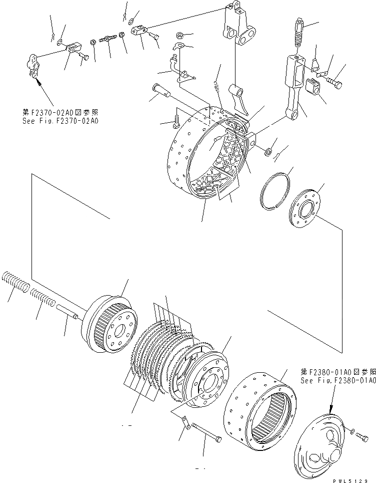 Схема запчастей Komatsu D85P-21-EP - ТОРМОЗНАЯ ЛЕНТА И БОРТОВ. ФРИКЦИОН (ДЛЯ СКРЕППЕРА) (ЛЕВ.) ГТР CONVERTOR¤ ТРАНСМИССИЯ¤ РУЛЕВ. УПРАВЛЕНИЕ И КОНЕЧНАЯ ПЕРЕДАЧА
