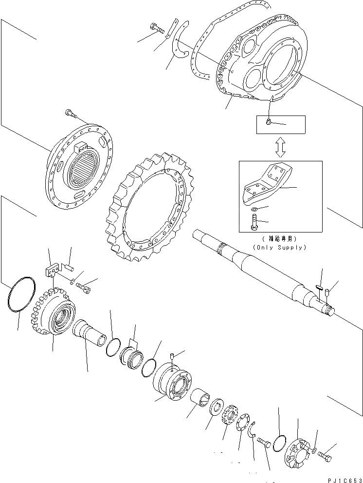 Схема запчастей Komatsu D85P-21-EP - ЗВЕЗДОЧКА ВТУЛКА И СУППОРТ ГТР CONVERTOR¤ ТРАНСМИССИЯ¤ РУЛЕВ. УПРАВЛЕНИЕ И КОНЕЧНАЯ ПЕРЕДАЧА