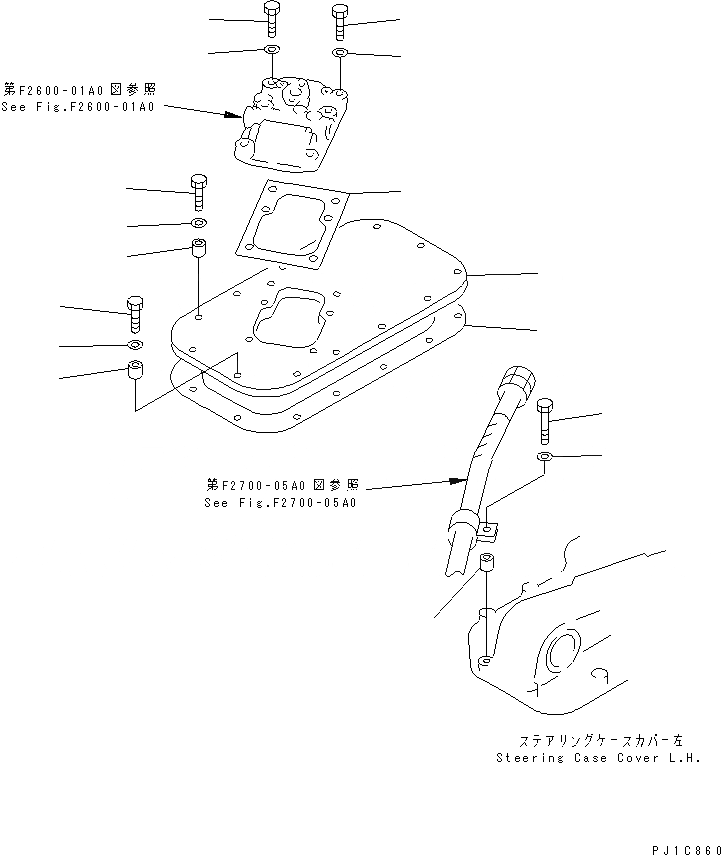 Схема запчастей Komatsu D85P-21-EP - КЛАПАН УПРАВЛЕНИЯ ПОВОРОТОМ ПЛАСТИНА ГТР CONVERTOR¤ ТРАНСМИССИЯ¤ РУЛЕВ. УПРАВЛЕНИЕ И КОНЕЧНАЯ ПЕРЕДАЧА