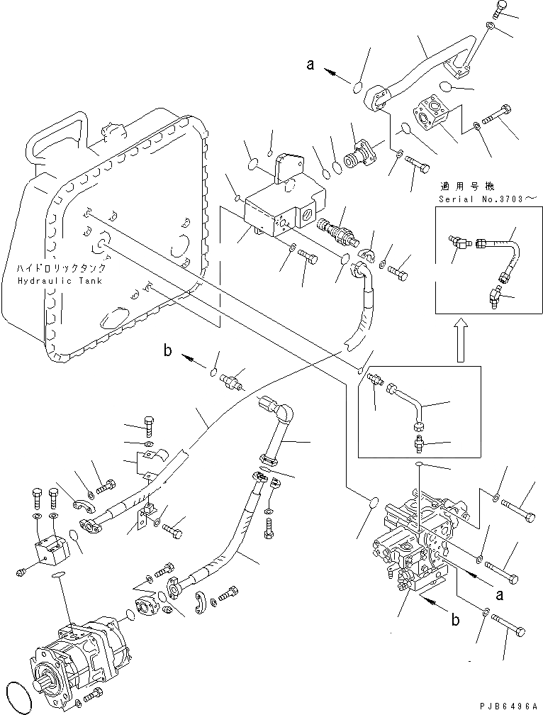 Схема запчастей Komatsu D85P-21-EP - РАБОЧЕЕ ОБОРУДОВАНИЕ КЛАПАН КРЕПЛЕНИЕ И ТРУБЫ ЧАСТИ КОРПУСА