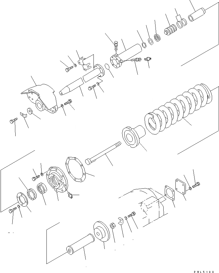 Схема запчастей Komatsu D85P-21-EP - ПРУЖИНА ГУСЕНИЦЫ