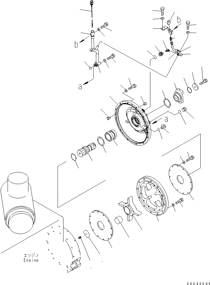 Схема запчастей Komatsu D85PX-15E0 - ДЕМПФЕР(№-) КОМПОНЕНТЫ ДВИГАТЕЛЯ