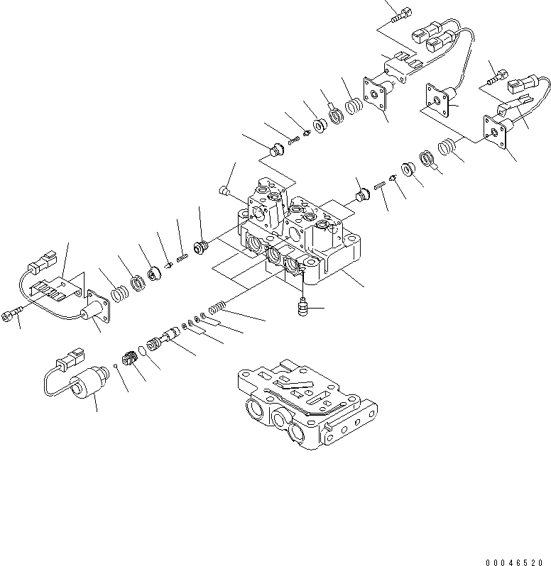 Схема запчастей Komatsu D85PX-15E0 - КЛАПАН ТРАНСМИССИИ (ВЕРХНИЙ КЛАПАН)(№-) СИЛОВАЯ ПЕРЕДАЧА И КОНЕЧНАЯ ПЕРЕДАЧА