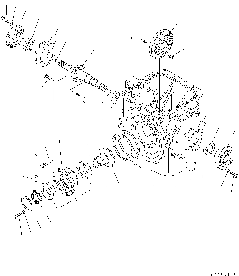 Схема запчастей Komatsu D85PX-15E0 - H.S.S (КОНИЧЕСКАЯ ПЕРЕДАЧА С ВАЛОМ)(№-) СИЛОВАЯ ПЕРЕДАЧА И КОНЕЧНАЯ ПЕРЕДАЧА