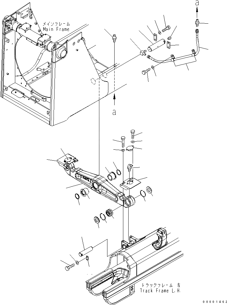 Схема запчастей Komatsu D85PX-15E0 - ПОДВЕСКА(№-) ОСНОВН. РАМА И КОМПОНЕНТЫ
