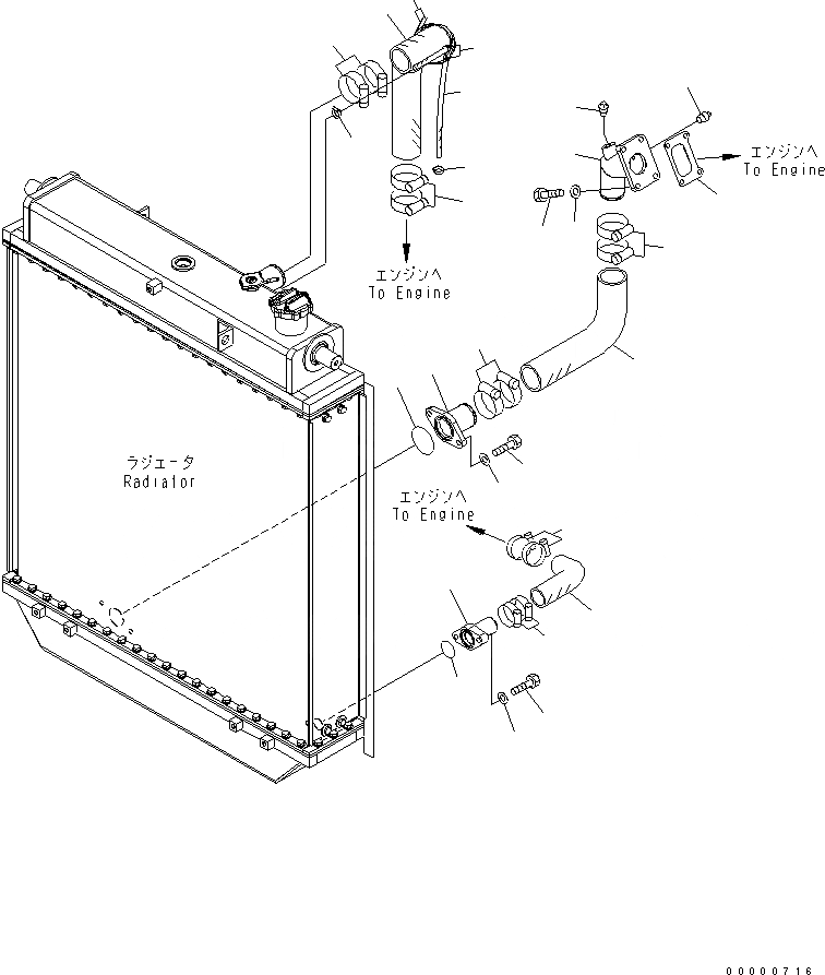 Схема запчастей Komatsu D85PX-15 - СИСТЕМА ТРУБ ОХЛАЖДЕНИЯ СИСТЕМА ОХЛАЖДЕНИЯ