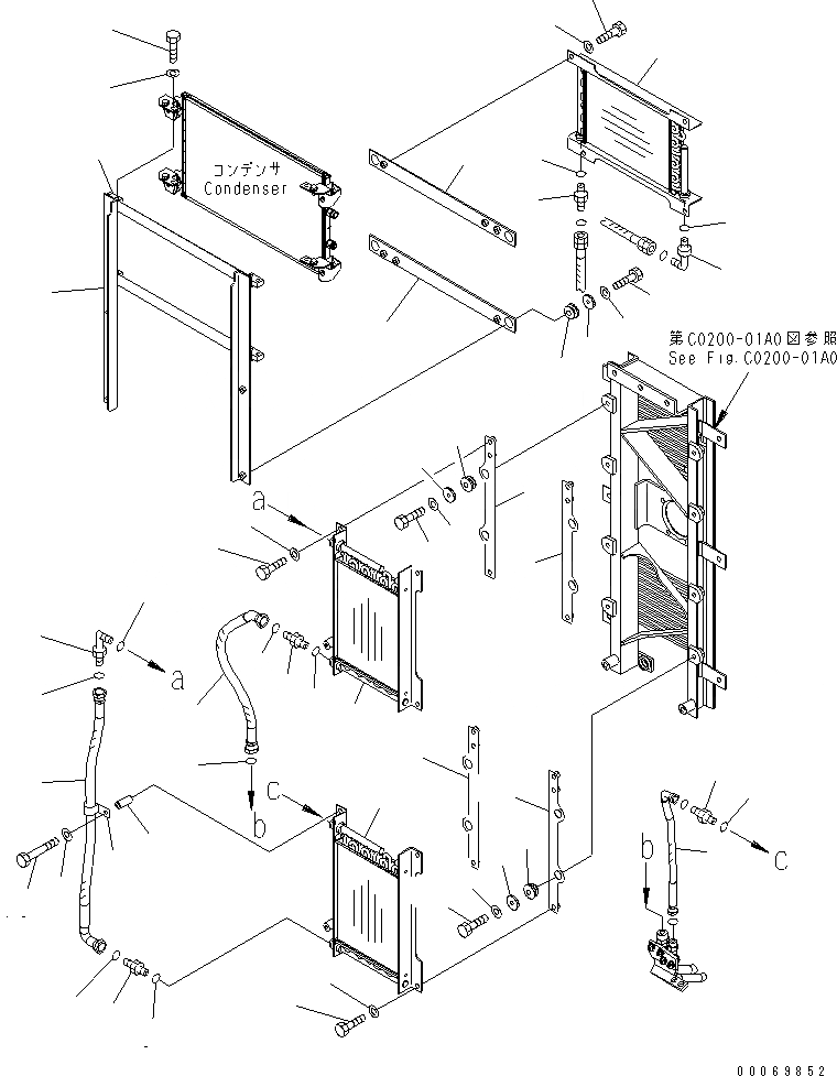 Схема запчастей Komatsu D85PX-15 - МАСЛООХЛАДИТЕЛЬ(№7-) СИСТЕМА ОХЛАЖДЕНИЯ