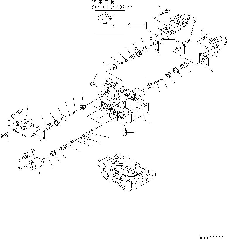 Схема запчастей Komatsu D85PX-15 - КЛАПАН ТРАНСМИССИИ (ВЕРХНИЙ КЛАПАН) СИЛОВАЯ ПЕРЕДАЧА И КОНЕЧНАЯ ПЕРЕДАЧА