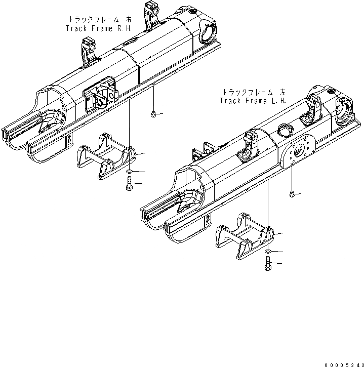 Схема запчастей Komatsu D85PX-15 - ЗАЩИТА ОПОРНЫХ КАТКОВ (MINI) ХОДОВАЯ