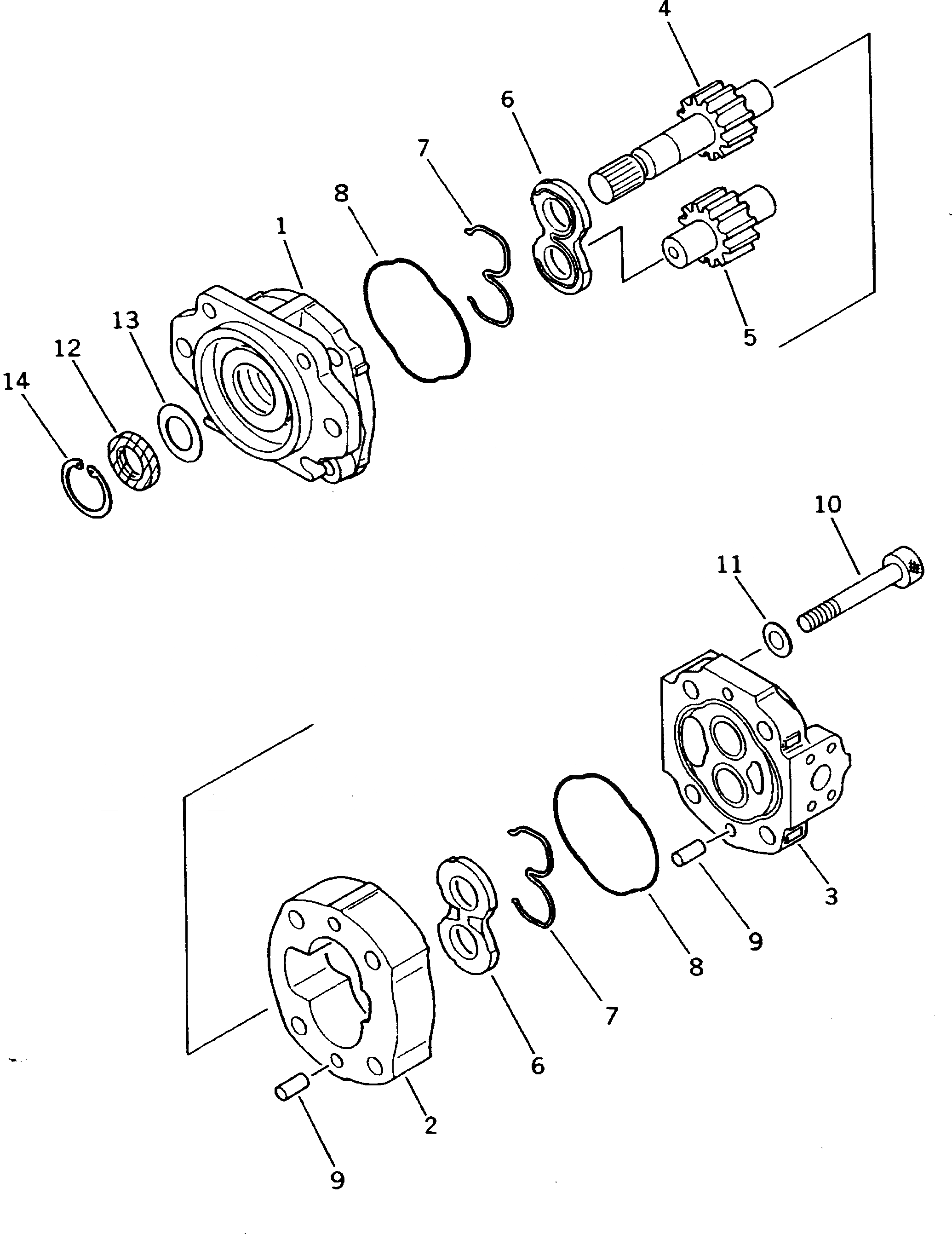 Схема запчастей Komatsu D85PX-15 - ПРОДУВОЧН. НАСОС ОСНОВН. КОМПОНЕНТЫ И РЕМКОМПЛЕКТЫ