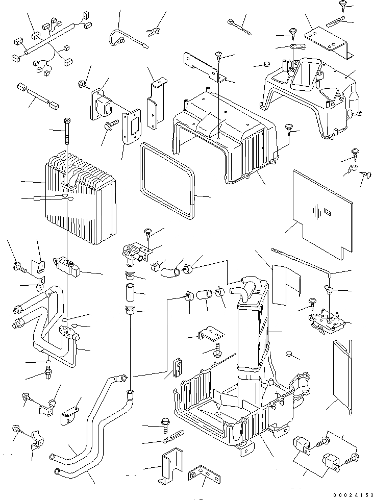 Схема запчастей Komatsu D85PX-15 - БЛОК КОНДИЦИОНЕРА ОСНОВН. КОМПОНЕНТЫ И РЕМКОМПЛЕКТЫ