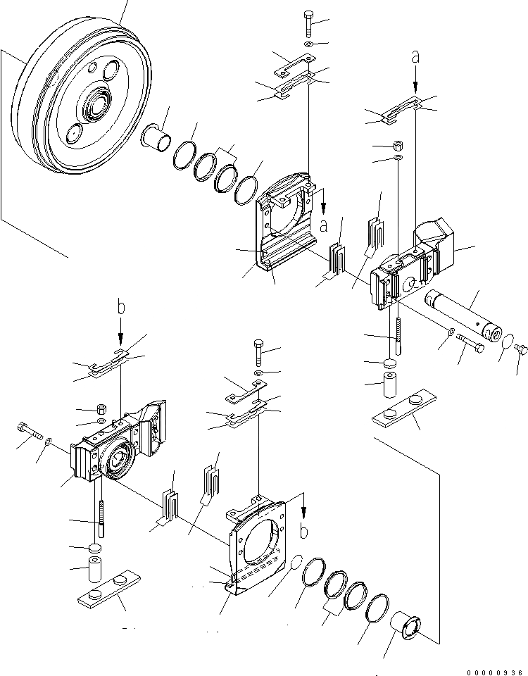 Схема запчастей Komatsu D85PX-15 - ПЕРЕДН. ЛЕНИВЕЦ (МОРОЗОУСТОЙЧИВ. СПЕЦ-Я (A) СПЕЦ-Я.) ХОДОВАЯ
