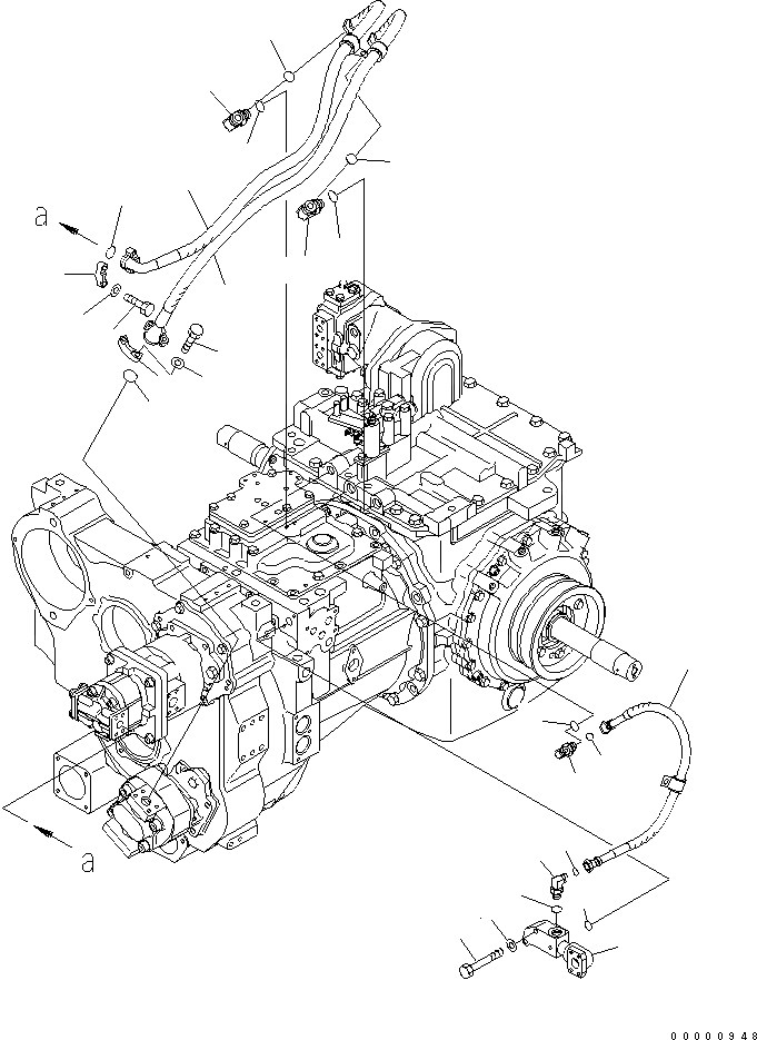 Схема запчастей Komatsu D85PX-15E0 - СИЛОВАЯ ПЕРЕДАЧА (ТРУБЫ)(№-) СИЛОВАЯ ПЕРЕДАЧА И КОНЕЧНАЯ ПЕРЕДАЧА
