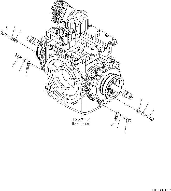 Схема запчастей Komatsu D85PX-15E0 - СИЛОВАЯ ПЕРЕДАЧА (ЭЛЕМЕНТЫ ОБОГРЕВАТЕЛЯ) (С ДВИГАТЕЛЬ МАСЛ. И ПОДОГРЕВАТЕЛЬ ХЛАДАГЕНТА)(№-) СИЛОВАЯ ПЕРЕДАЧА И КОНЕЧНАЯ ПЕРЕДАЧА