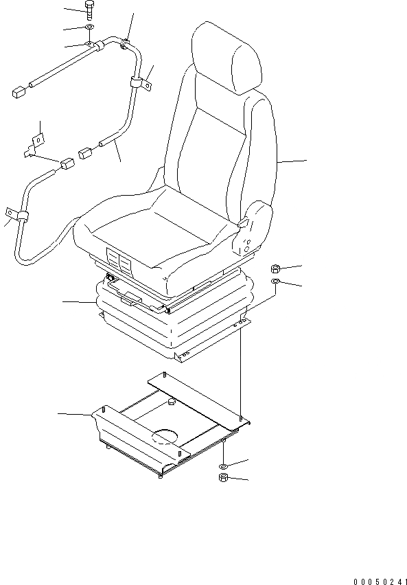 Схема запчастей Komatsu D85PX-15E0 - СИДЕНЬЕ ОПЕРАТОРА (ТКАНЕВОЕ СИДЕНЬЕ) (НАКЛОН.) (ВОЗД. С ВОЗД. ПОДВЕСКОЙ)(№-) КАБИНА ОПЕРАТОРА И СИСТЕМА УПРАВЛЕНИЯ
