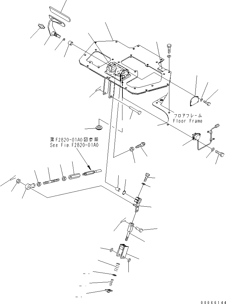 Схема запчастей Komatsu D85PX-15E0 - ПЕДАЛЬ ТОРМОЗА COVER(№-) КАБИНА ОПЕРАТОРА И СИСТЕМА УПРАВЛЕНИЯ