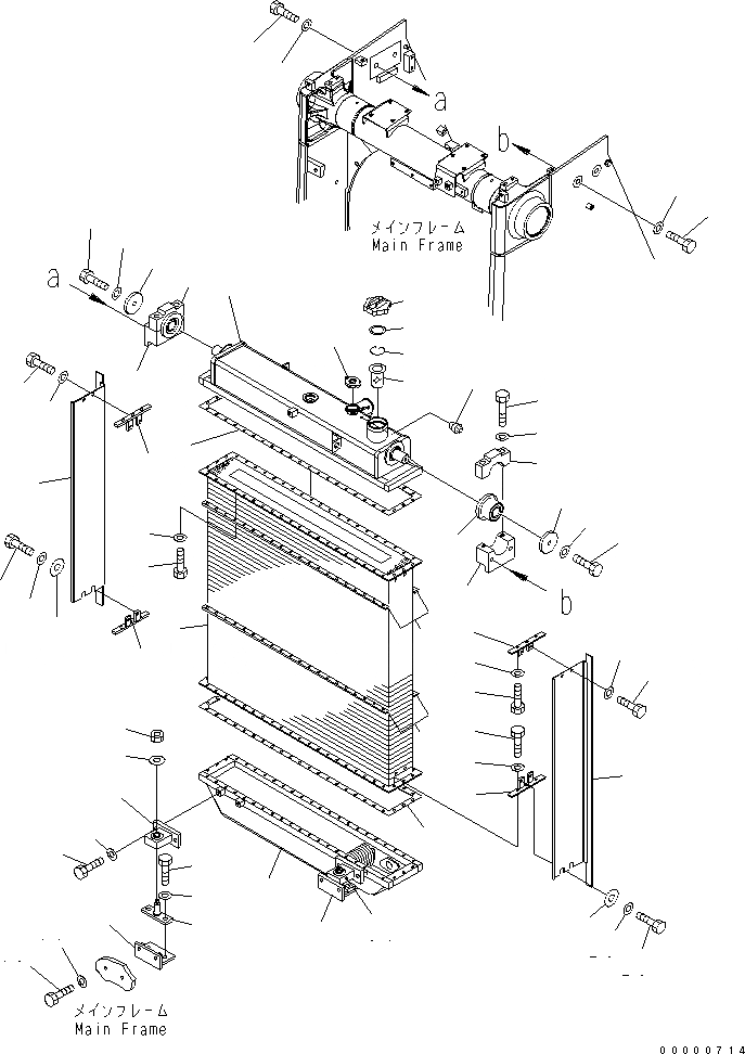 Схема запчастей Komatsu D85PX-15R - РАДИАТОР(№-) СИСТЕМА ОХЛАЖДЕНИЯ