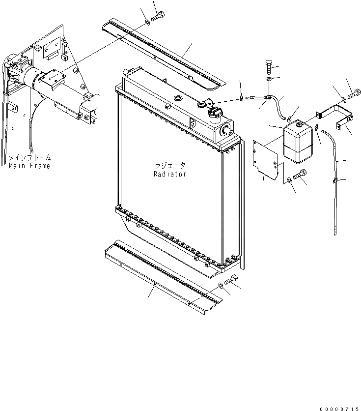 Схема запчастей Komatsu D85PX-15R - WIND BREAKS И РЕЗЕРВН. БАК(№-) СИСТЕМА ОХЛАЖДЕНИЯ